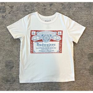 Budweiser T-Shirt Women White Beer Tee M